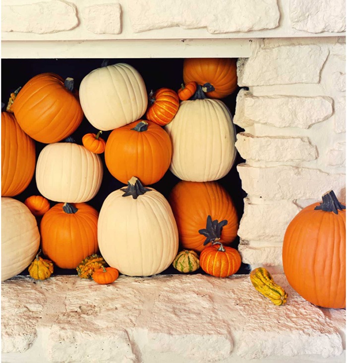 Fireplace pumpkins