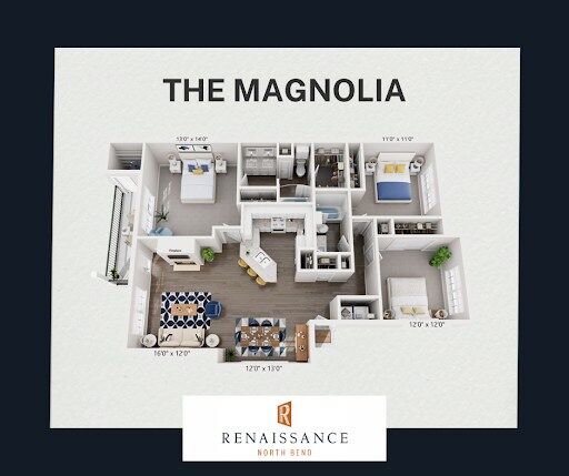 Meet The Magnolia—our 3 Bed | 2 Bath • 1,370 sq. ft. floor plan with a spacious open layout perfect for effortless gatherings. This well-appointed home has everything you need to celebrate the holidays with friends and family.

Interested? Call today for a personal tour and ask about our special pricing!
📞 512-973-8000
https://renaissancenorthbend.com/floorplans/magnolia/

#HomeForTheHolidays #AustinTXApartments #ApartmentLiving