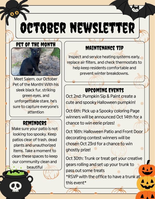 Here are the upcoming events for October! 🎃🦇☠️
Mark your calendars so you don’t miss our spooky events this Halloween season. 💜🧡🖤
#spookyseason #halloweenvibes #rnbapts #rampartnersllc
